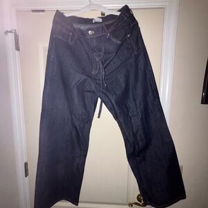 Zara Womens Deep Indigo Relaxed Jeans